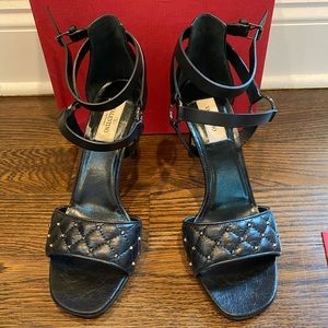 NWT Valentino black studded leather harness sandal